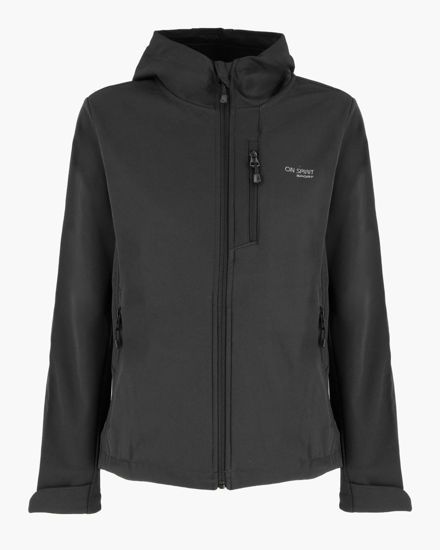 Immagine di ON SPIRIT - GIUBBINO CON CAPPUCCIO FELPATO SOFTSHELL DONNA NERO - ALBA