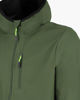 Immagine di ON SPIRIT - GIUBBINO CON CAPPUCCIO SOFTSHELL UOMO VERDE SCURO CON DETTAGLI NERI E VERDE FLUO - TADEO