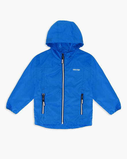 Immagine di WAIKIKI RUN- K-WAY CON CAPPUCCIO BIMBO BLU ROYAL CON DETTAGLI BIANCHI E NERI - IDRO