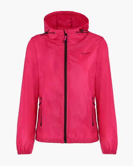 Immagine di WAIKIKI RUN- - K-WAY CON CAPPUCCIO DONNA FUXIA  CON DETTAGLI NERI - LESINA