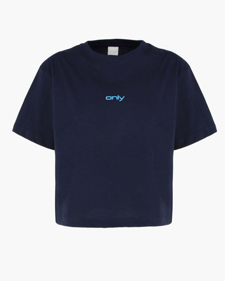 Immagine di ONLY - T-SHIRT MEZZA MANICA BLU CON DETTAGLI CELESTI DA DONNA  -  10100