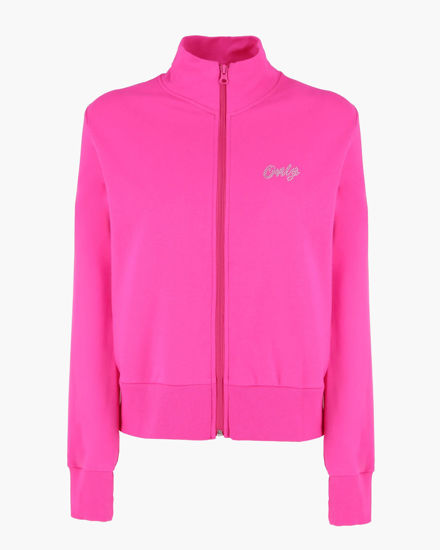Immagine di ONLY -  FELPA FULL ZIP FUXIA   CON LOGO STRASS DA DONNA, 10107
