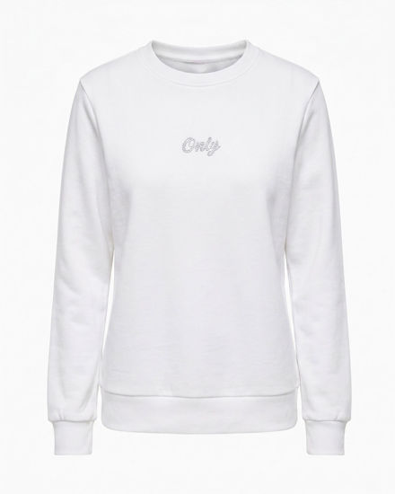 Immagine di ONLY - MAGLIA MANICA LUNGA BIANCA  CON LOGO STRASS DA DONNA, 10114