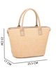Immagine di RIFLE - Borsa due manici beige con tre scomparti interni e trama ad intreccio, tracolla removibile