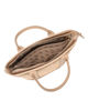 Immagine di RIFLE - Borsa due manici beige con tre scomparti interni e trama ad intreccio, tracolla removibile