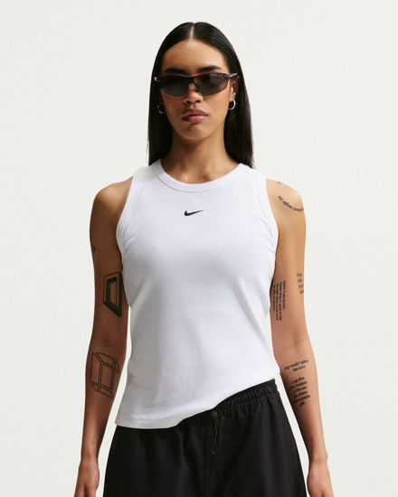Immagine di NIKE – CANOTTA SPORTSWEAR ADERENTE A COSTINE BIANCA DA DONNA – IH7956/010