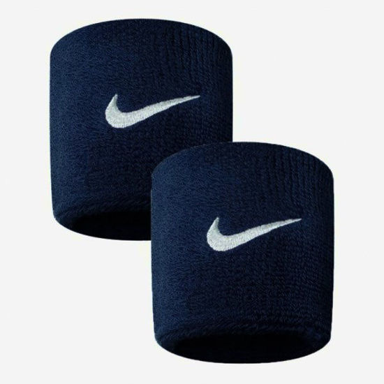 Immagine di NIKE- POLSINO TERGISUDORE SWOOSH BLU CON DETTAGLI BIANCHI, N.NN.04_416