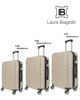Immagine di LAURA BIAGIOTTI - TROLLEY CHAMPAGNE IN ABS E 4 RUOTE DOPPIE CON STAMPA TARTARUGATA