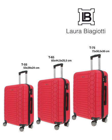 Immagine di LAURA BIAGIOTTI - TROLLEY ROSSO IN ABS E 4 RUOTE DOPPIE CON STAMPA TARTARUGATA