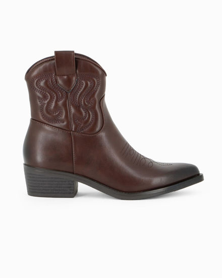 Immagine di ZOE - Stivale texano marrone con zip laterale, tacco 4,5CM