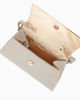 Immagine di MISS GLOBO - Pochette oro in lurex  con patta e manico annoddato con strass, tracollina removibile