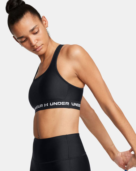 Immagine di UNDER ARMOUR - REGGISENO SPORTIVO CROSSBACK MID BRA NERO  CON DETTAGLI BIANCHI  DA DONNA, 1361034_0006