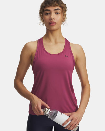 Immagine di UNDER ARMOUR - CANOTTA TECH KNOCKOUT TANK MALVA CON DETTAGLI NERI  DA DONNA, 1389851_0659