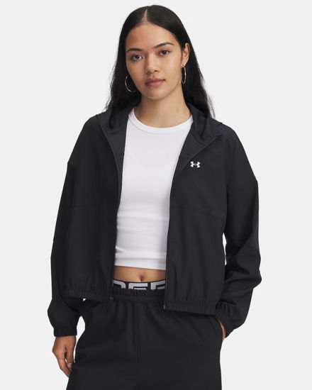 Immagine di UNDER ARMOUR - GIACCA LEGGERA CON CAPPUCCIO FULL ZIP RIVAL WOVEN JKT HD NERA DA DONNA , 6004849_0005