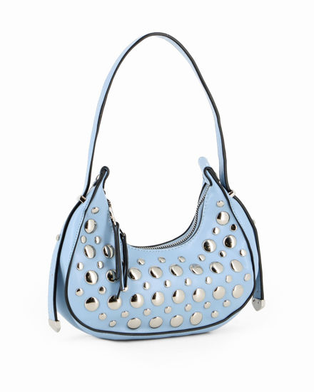 Immagine di NARDINI - Minibag blu con borchie metalliche argentate