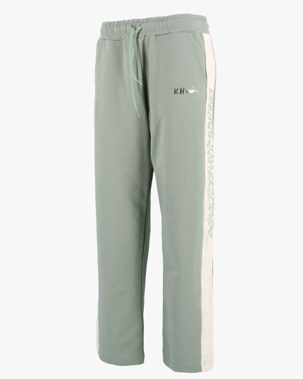 Immagine di KEITH HARING - Pantalone con bande Mylar verde salvia da donna in cotone