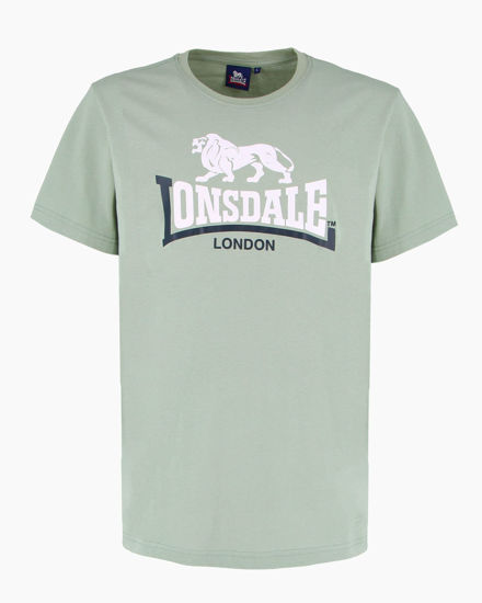 Immagine di LONSDALE - Tshirt manica corta verde salvia con logo in cotone