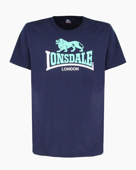 Immagine di LONSDALE - Tshirt manica corta blu con logo in cotone