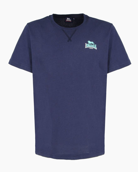 Immagine di LONSDALE - Tshirt manica corta blu con logo in cotone