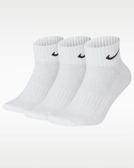 Immagine di NIKE - SET 3 PAIA CALZE ALLA CAVIGLIA IN TESSUTO TRASPIRANTE BIANCHE, SX4926/101