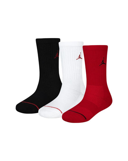 Immagine di NIKE JORDAN -  SET CALZE 3 PAIA JUMPMAN CREW 3PP BIANCHE ROSSE E NERE, UJ0010/R78