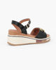 Immagine di DIVAS - Sandalo nero con morsetto, zeppa 6CM