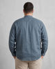 Immagine di BLUE LEMON - OVER CAMICIA MANICA LUNGA LINO BLU AVIO COLLO COREANO