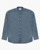 Immagine di BLUE LEMON - OVER CAMICIA MANICA LUNGA LINO BLU AVIO COLLO COREANO