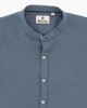 Immagine di BLUE LEMON - OVER CAMICIA MANICA LUNGA LINO BLU AVIO COLLO COREANO