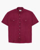 Immagine di BLUE LEMON - Camicia over manica corta bordeaux in lino