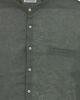 Immagine di BLUE LEMON - Camicia over manica corta verde militare con collo coreano in lino