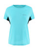 Immagine di WAIKIKI RUN - T-SHIRT SPORTIVA JAQUARD WAFFLE IN MESH TRASPIRANTE AZZURRA E NERA DA DONNA - MARCELA