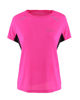 Immagine di WAIKIKI RUN - T-SHIRT SPORTIVA JAQUARD WAFFLE IN MESH TRASPIRANTE FUXIA FLUO E NERA DA DONNA - MARCELA