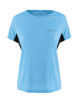 Immagine di WAIKIKI RUN - T-SHIRT SPORTIVA JAQUARD WAFFLE IN MESH TRASPIRANTE BLU SKY E NERA DA DONNA - MARCELA