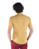 Immagine di BLUE LEMON - Camicia manica corta ocra collo coreano in lino