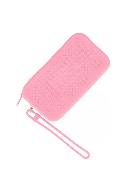 Immagine di RIFLE - Pochette rosa in silicone con polsiera