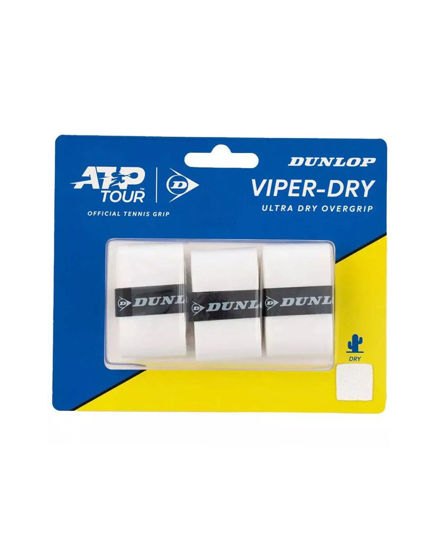 Immagine di DUNLOP - OVERGRIP  ATP VIPER-DRY (NASTRO MORBIDO) CONFEZIONE DA 3 PZ. BIANCO, 10365374