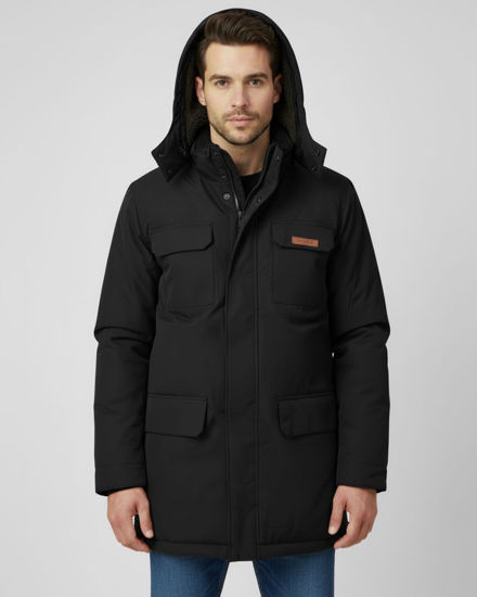 Immagine di ON SPIRIT - GIUBBINO CON CAPPUCCIO FULL ZIP E BOTTONI DA UOMO NERO, GIDEON