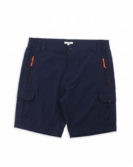 Immagine di ON SPIRIT - SHORT CARGO CON TASCONI BLU SCURO CON DETTAGLI ARANCIONE FLUO E NERI, SANCHO