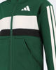 Immagine di ADIDAS - TUTA COMPLETA JUNIOR ( 7-15 ANNI)  FULL ZIP  3S TIBERIO TS VERDE, NERA E BIANCA,  KZ0100