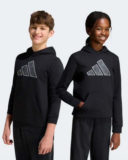 Immagine di ADIDAS -FELPA  JUNIOR (7-16 ANNI) CON CAPPUCCIO FULL ZIP NERA CON DETTAGLI MIMETICI, KQ7013