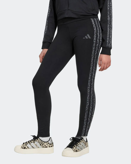 Immagine di ADIDAS - LEGGINGS JUNIOR ( DA 9 A 15 ANNI) AN 3S NERI CON DETTAGLI LEOPARDATI,  KC7207