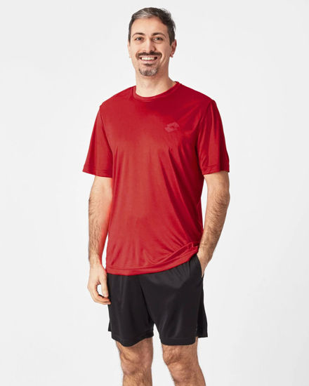 Immagine di LOTTO - T SHIRT SPORTIVA MEZZA MANICA IN TESSUTO TRASPIRANTE  ROSSO SCURO  DA UOMO, 218935/7B8