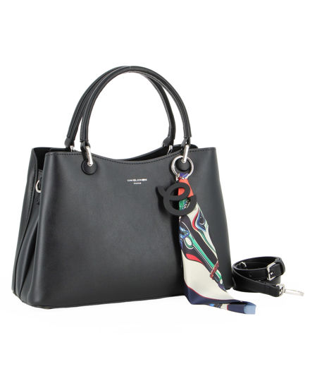 Immagine di DAVID JONES - BORSA NERA A MANO DUE MANICI TRE SCOMPARTI E FOULARD