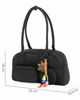Immagine di DAVID JONES - BORSA BOWLING NERA IN TESSUTO CON TASCHINI E CHARM REMOVIBILI