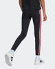 Immagine di ADIDAS - LEGGINGS  JUNIOR ( 9-15 ANNI) TRE STRISCE NERI CON DETTAGLI FUXIA, JY0569