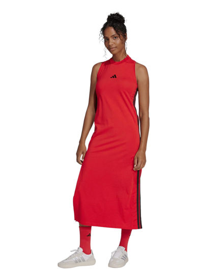 Immagine di ADIDAS - VESTITINO SMANICATO 3 RIGHE ESSENZIALI ROSSO DA DONNA - JE1206