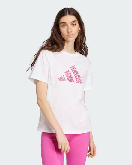 Immagine di ADIDAS - TSHIRT CAMP TEE DA DONNA BIANCA CON DETTAGLI FUXIA - JN9107