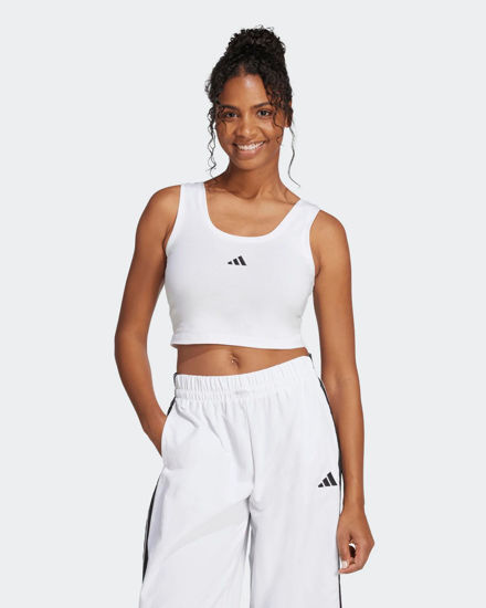 Immagine di ADIDAS - CANOTTA  CORTA ESSENTIALS SMALL LOGO BIANCA - JD0545