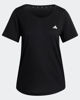 Immagine di ADIDAS - T-SHIRT MEZZA MANICA ESSENTIALS SCOOP NECK  NERA DA DONNA -  JY5605